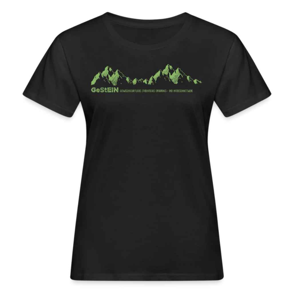 Frauen Bio Shirt_Bergkette-schwarz-grün