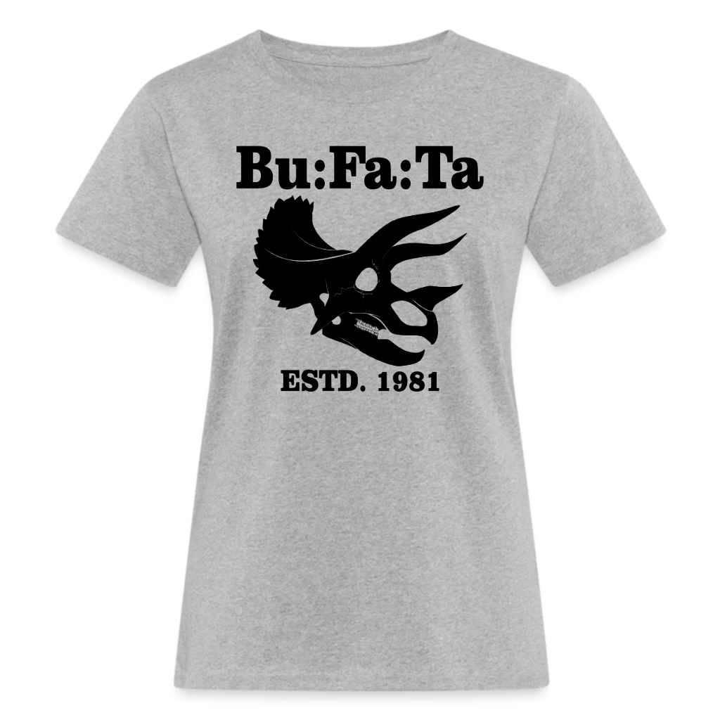Frauen Bio Shirt_Triceratops-graumeliert-schwarz