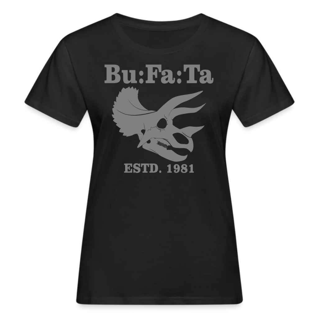 Frauen Bio Shirt_Triceratops-schwarz-grau