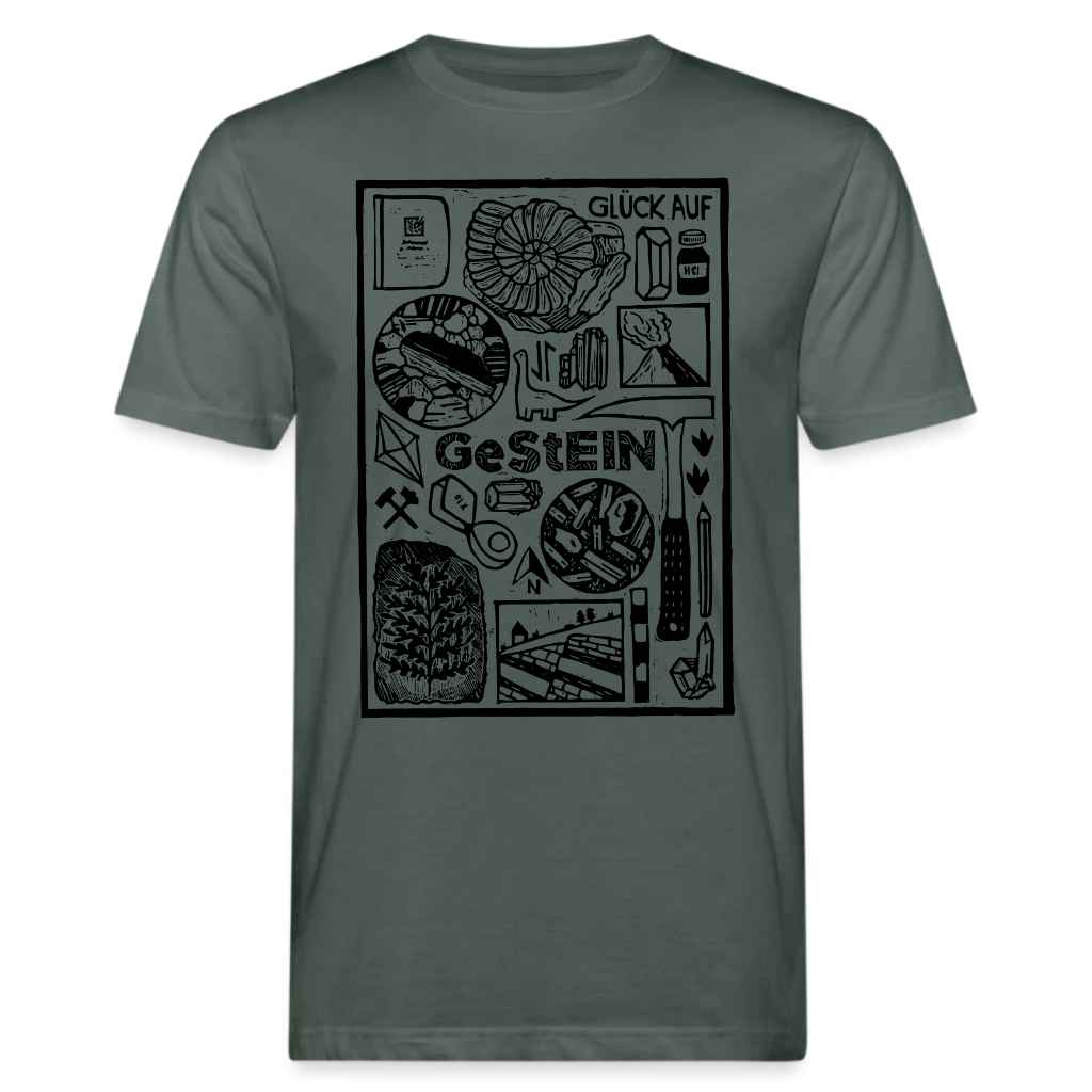 Männer Bio Shirt_Geodruck-graugrün-schwarz