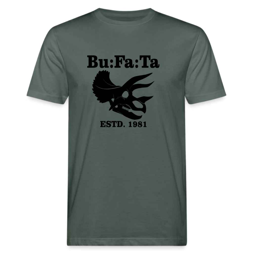 Männer Bio Shirt_Triceratops-graugrün-schwarz