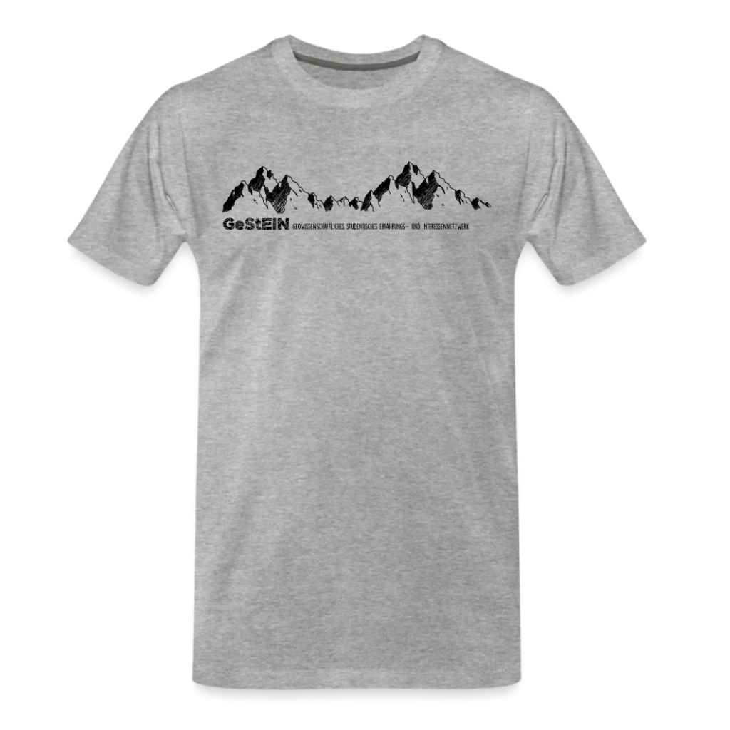 Männer Premium Bio Shirt_Bergkette-graumeliert-schwarz