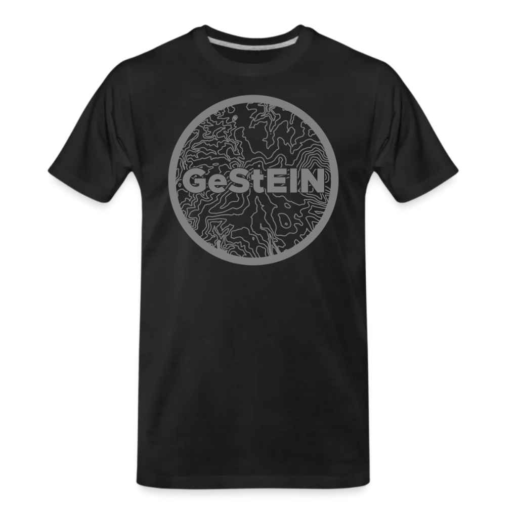 Männer Premium Bio Shirt_Isolinienlogo-schwarz-grau