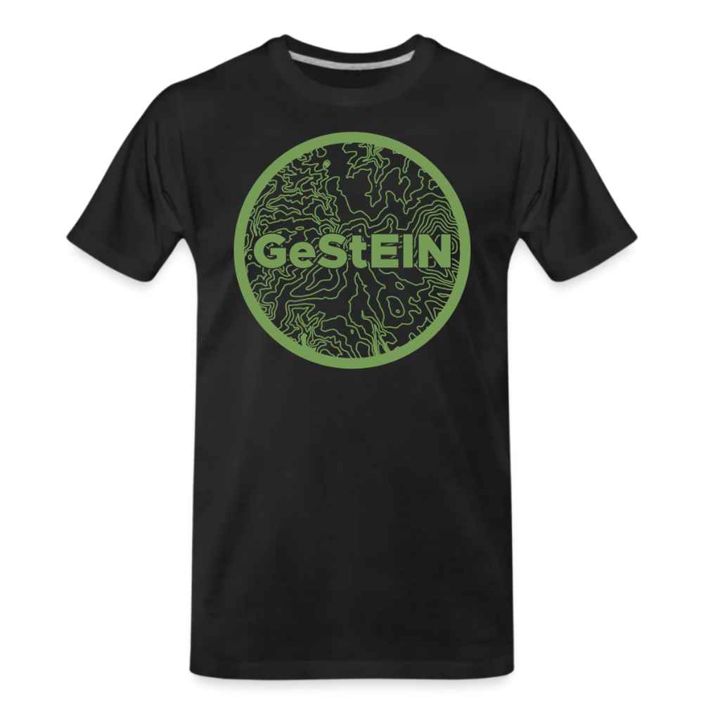 Männer Premium Bio Shirt_Isolinienlogo-schwarz-grün